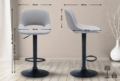 Produktbild von Barhocker Camden Kunstleder schwarz grau