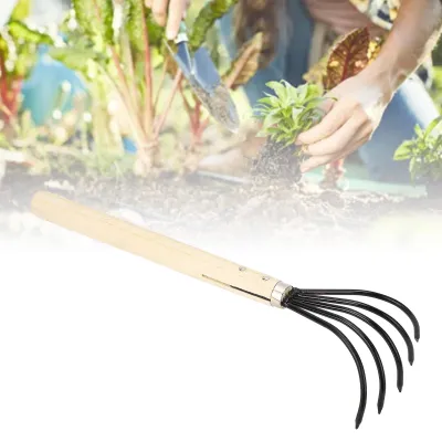 Productafbeelding van Ergonomische Tuinhark met Houten Handvat