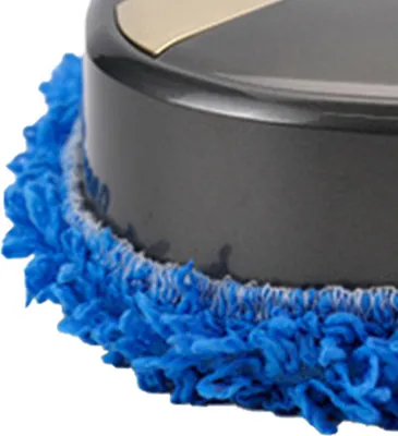 Imagen del producto de Robot aspirador y fregona automático, con cuerpo de ABS y batería de litio integrada. Ideal para limpiar suelos tanto secos como húmedos. Incluye función de carga y fregado automático. Color: gris plateado