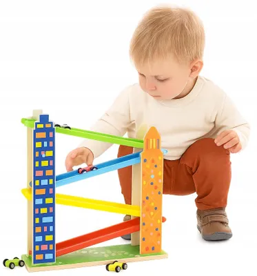 Produktbild von Viga Holzauto-Rennbahn "Stadt" für Kleinkinder