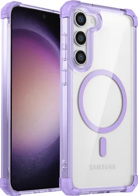 Obrázek produktu pro Magnetické pouzdro pro Samsung Galaxy S23+ kompatibilní s MagSafe, nárazuvzdorné, vojenská ochrana průhledné pouzdro Fialová