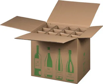 Produktbild von 5x Weinversandkarton ECO für 12 Weinflaschen mit DHL