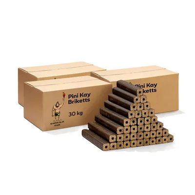 Produktbild von Neandertaler Feuer Holzbriketts PiniKay Hartholzbriketts 90 kg Kaminbriketts Briketts Kamin Ofen Grill Briquettes Brikett Holzbrikett Gluthalter
