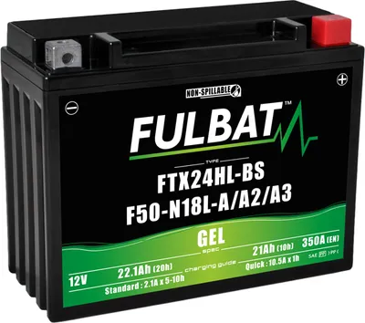 Produktbild von Batterie Fulbat FTX24HL-BS F50N-18L-A/A2/A3 GEL für Motorrad, Rasentraktor, Aufsitzmäher, Rasenmäher, Gartengerät, SSV, UTV