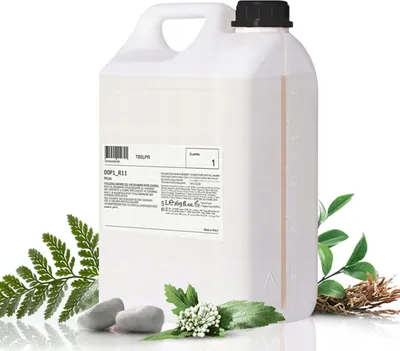 Produktbild von PRIJA Badezimmer-Set: schwarzer Flaschenhalter, 380ml Shampoo/Duschgel + 5l Vorrat