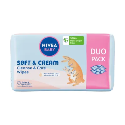 Obrázek produktu pro Nivea Baby Soft & Cream Chusteczki biodegradowalne, 2 x 57 sztuk