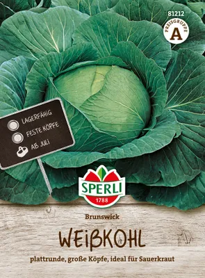 Produktbild von SPERLI Weißkohlsamen Brunswick Brassica oleracea 120 Pflanzen