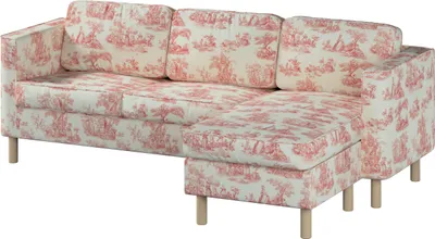 Produktbild von Dekoria Bezug für Pärup 3-Sitzer Sofa mit Recamiere, creme- rot, 235x80x148