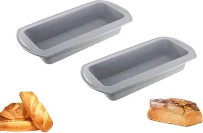 Produktbild von 2 Stück Silikon-Kuchenformen, Silikon-Brotform, Silikon-Kuchenform, Brotform, Kuchenform, 21 x 9 x 6 cm