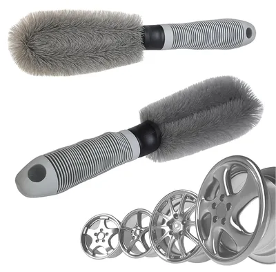 Obrázok produktu pre Kefa na disky kefa na umývanie kolies čistenie ráfikov a puklíc sivá nylonová 25 cm