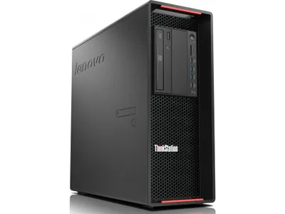 A black Lenovo ThinkStation P510 computer tower is shown against a white background.