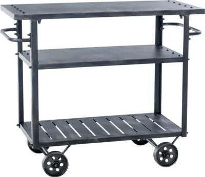 Produktbild von CLP Servierwagen Spring - Barwagen mit Rollen, Metall-Gestell antik silber