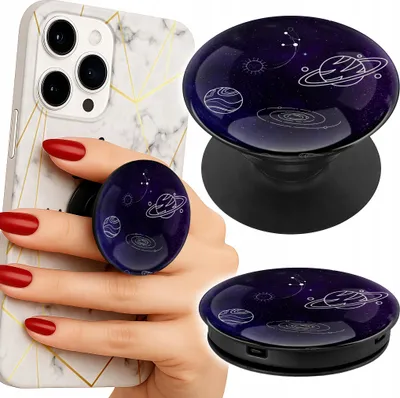 Produktbild von Handyhalterung Popsocket für Finger / Ständer - KOSMOS, PLANETEN, STERNE, MOND