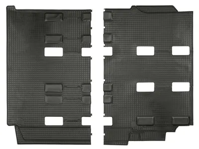 Produktbild von für VW T5 Caravelle / Eurovan ab 2005 Passform PETEX Gummimatten 2-teilig schwarz Allwettermatten Gummifußmatten