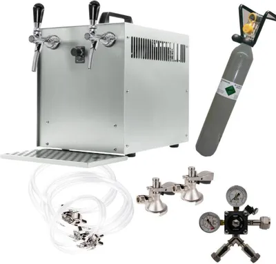 Produktbild von Zapfanlagenkomplettset 2-leitig Bierkoffer 60l/h klein Korbkeg