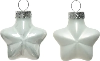 Produktbild von Christbaumschmuck Sterne 4cm Glas 12 Stück - Winterweiß