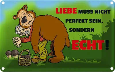 Produktbild von vianmo Blechschild 12x18 cm Liebe nicht perfekt sondern echt sein Spruch Zitat