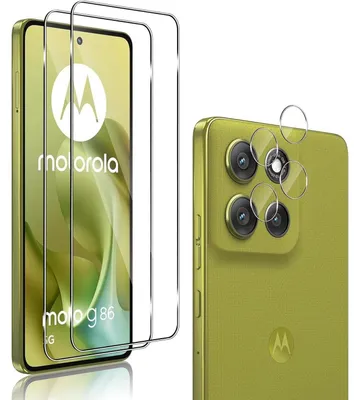 Zdjęcie produktu dla Hartowana folia ochronna na ekran do telefonu Motorola Moto G86, 2+2 sztuki, twardość 9H, ochrona obiektywu aparatu, Ultra-HD, odporna na zarysowania