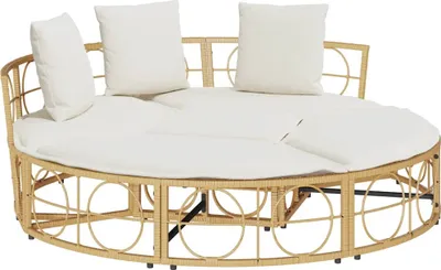 Produktbild von vidaXL Outdoor-Loungebett ohne Dach Poly Rattan