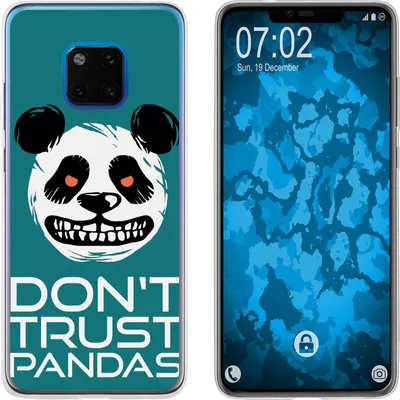 Produktbild von PhoneNatic Case kompatibel mit Huawei Mate 20 Pro Silikon-Hülle Crazy Animals Panda M2