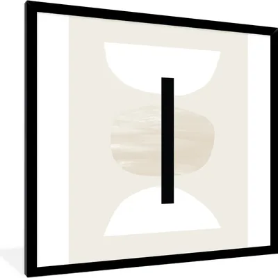 Produktbild von MuchoWow® Gerahmtes Poster Abstrakt - Geometrische Formen - Pastell 40x40 cm - Poster mit Schwarzem Bilderrahmen Wandposter Rahmen Foto Bilder - Mit Rahmen - Wanddekoration Schlafzimmer