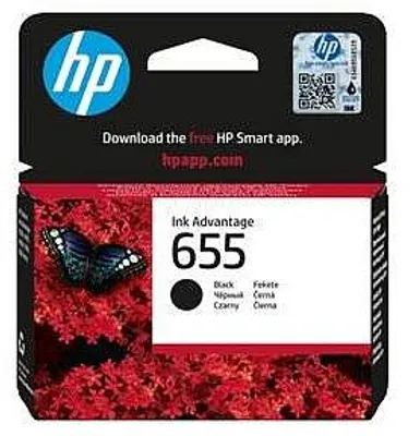 Obrázok produktu pre HP Čierna originálna atramentová kazeta 655 Ink Advantage, Štandardná výťažnosť, Čierna, Atrament na pigmentovej báze, Atrament na báze farby, 1 kusov, 550 strany
