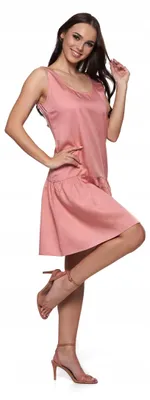 Productafbeelding van Jurk – zomerjurk, maat L – damesjurk, roze – jurk van lyocell – mouwloze jurk