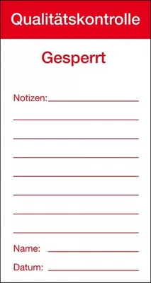 Produktbild von Aufkleber I Qualitätsaufkleber Qualitätskontrolle-Gesperrt, Folie, selbstkleb...