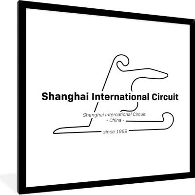 Produktbild von MuchoWow® Gerahmtes Poster China - Rennstrecke - F1 40x40 cm - Poster mit Schwarzem Bilderrahmen Wandposter Rahmen Foto Bilder - Mit Rahmen - Wanddekoration Schlafzimmer