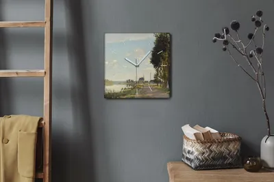 Produktbild von Coloray Hodiny Unikátní 30x30 cm  Tiché hodiny Pro obývací pokoj a kuchyň Nástěnné hodiny Plátno Bílé ručičky hodin - Promenáda v Argenteuil Monet
