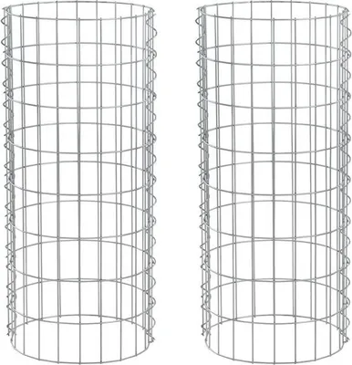 Produktbild von Gabione Gabionensäule rund Ø 35 cm 80 cm 2er Steingabionen Steinkorb Drahtkorb