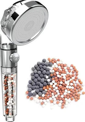 Produktbild von 3 Modi Hochdruck Duschkopf mit Kalkfilter und Ionenfilter Handbrause Wassersparend Druckerhöhend Ionic Shower Head Duschbrause für Sprühung Massage MischungHandbrause