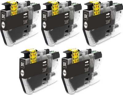 Produktbild von 5 x kompatible Druckerpatrone LC-3213 BK Black, Schwarz für Brother DCP-J572 DW, DCP-J772 DNW, DCP-J772 DW, DCP-J774 DW, MFC-J491 DW, MFC-J497 DW, MFC-J890 DW, MFC-J895 DW