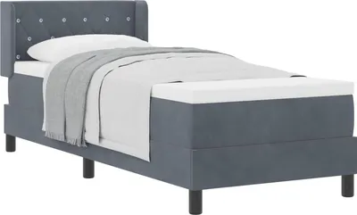 Immagine prodotto di Letto boxspring vidaXL con testiera, grigio scuro, 200 x 80 cm, velluto