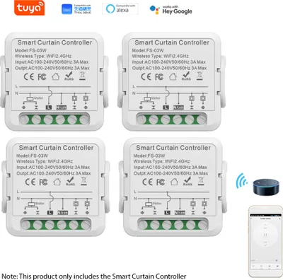 Produktbild von Smart Curtain Controller Tuya APP WiFi Smart Switch Modul, Smart Curtain Opener, Sprachsteuerung, Gemeinsam genutzte Geraete, Smart Timing-Funktion