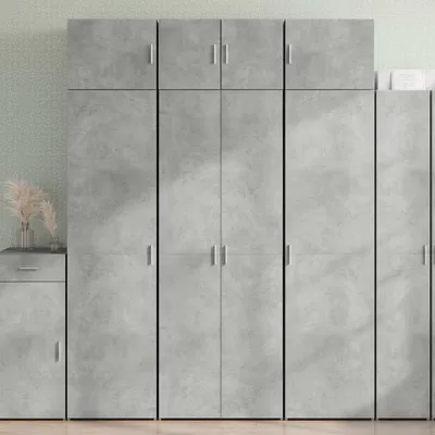 Image de vidaXL Armoire haute gris béton 70x42,5x225 cm Bois composite