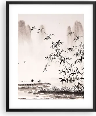 Produktbild von Gerahmtes Poster - Schwarzer Rahmen - Bambus schwarz China - 40x50 cm - Wand Bild - Wanddeko - Wandbilder - Kunstposter - Wandposter - Bilderrahmen - Bilder - Kunstdruck - Wandbild - P2BPA40x50-3116