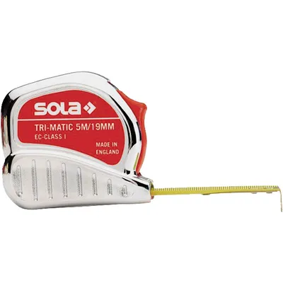 Produktbild von SOLA Taschenrollbandmaß TRI-MATIC L.8m B.25mm mm/cm EG I Ku.Stopptaste - 50023401