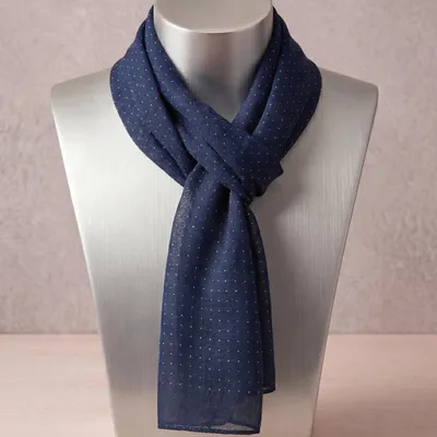 Produktbild von Elegantes Halstuch AN-40455 in Blau mit Tupfenmuster KP40455