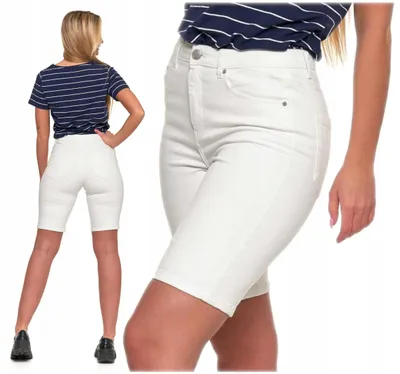 Immagine prodotto di Pantaloncini da donna Pantaloncini di jeans Bianco Confortevole Lunghezza al ginocchio MORAJ M