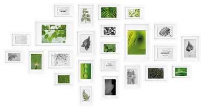 Immagine prodotto di Bomoe Set di 24 cornici per foto Nature Cornici per foto Collage, bianco