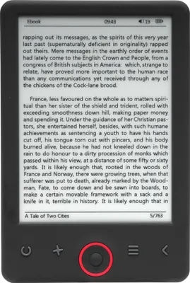 Immagine prodotto di eReader E-Ink con display da 6", 4 GB di memoria, batteria da 20 ore