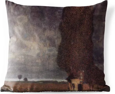 Produktbild von MuchoWow® Outdoor Kissen - Herannahender Sturm - Gemälde von Gustav Klimt - 50x50 cm - Wetterfest - Lounge Kissen - Komfortabel - Kissen mit Bild