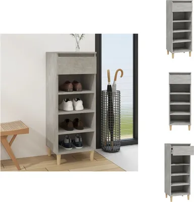 Immagine prodotto di vidaXL Scarpiera in cemento grigio 40x36x105 cm in legno - Scarpiere e armadietti