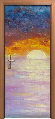 Produktbild von Türposter 80x200 cm Türaufkleber Türtapete Türfolie Klebefolie Malen bei Sonnenuntergang auf See