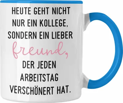 Produktbild von Trendation - Jobwechsel Geschenk Kollege Schöner Spruch Abschied Bester Kollege Abschiedsgeschenk (Blau)