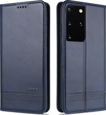 Produktbild von LaimTop LederHülle für Samsung S21 Ultra 5G, Klapphüllen Brieftasche Magnetverschluss Ständer Schutzhülle für Samsung Galaxy S21 Ultra 5G Blau