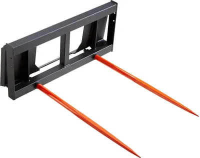 Produktbild von 49" Heugabel, Ballengabeln mit 3000 lbs Tragkraft, Anbaugerät für Kompaktlader/Traktor, 2 Stück Gabeln, Schnellwechsel-Spitzgabeln