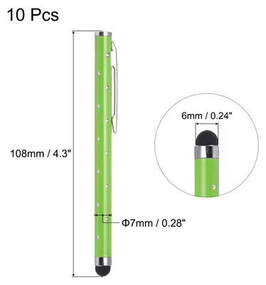 Produktbild von 10Stk Glitzer Strass Stylus Stifte fš¹r Touchscreens Universal Metall Kapazitiver Stift fš¹r Handy Alle Kapazitiven Touchscreen Ger?te Grš¹n