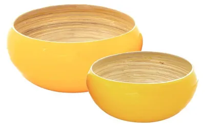 Produktbild von Bambus Schüssel Set  Ø 28/ 23 cm S 02 01 085 7 Boom, gelb